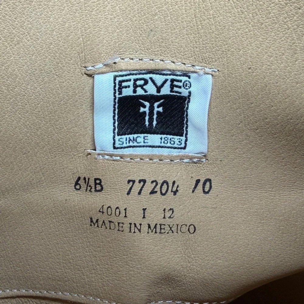 Frye Carson Tall Riding Boots Women's 6.5 Caramel Brown Leather Pull On Rustic